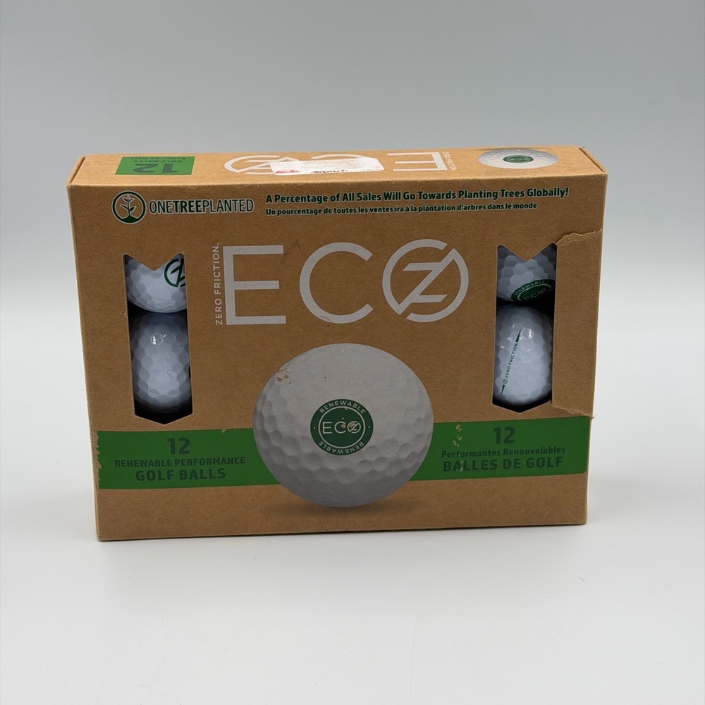 ECO Zero Friction White Golf Balls - 12 Pack